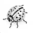 ladybug sitting on a leaf  tattoo design idea