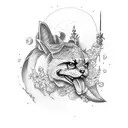 cross with rosarie tattoo design idea