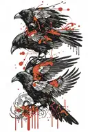 crow flying tattoo design idea