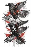 crow flying tattoo design idea