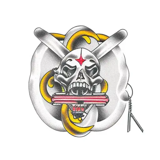 zipper lock horizontally over leg  tattoo design idea