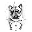 steampunk dog print tattoo design idea