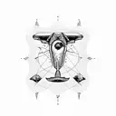 world chart with waves sextant humpback whale tattoo design idea