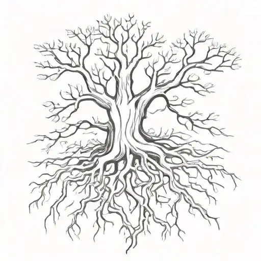 tree roots tattoo design idea