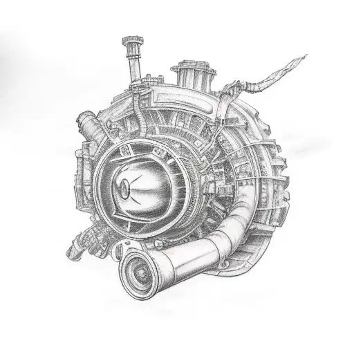 Sleeve tattoo, above I want to see an old style car, around I want there to be internal parts of a car like an engine an tattoo design idea