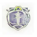 shield, halo, and YVO initials tattoo design idea