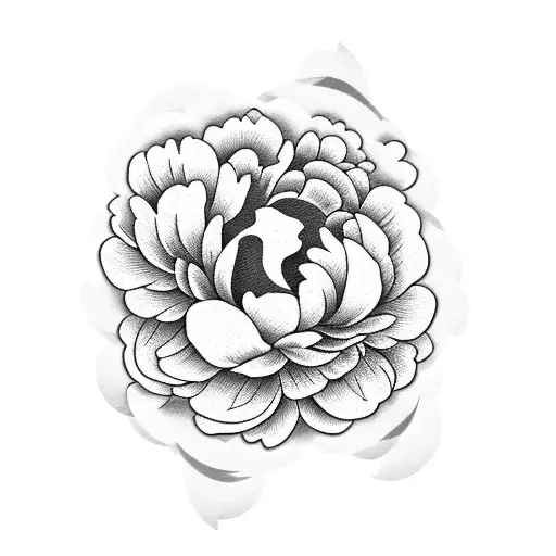 Peony with Roman numerals tattoo design idea