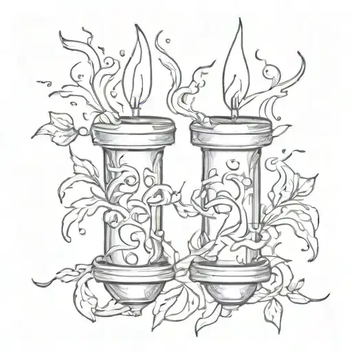 2 candle burning together  tattoo design idea
