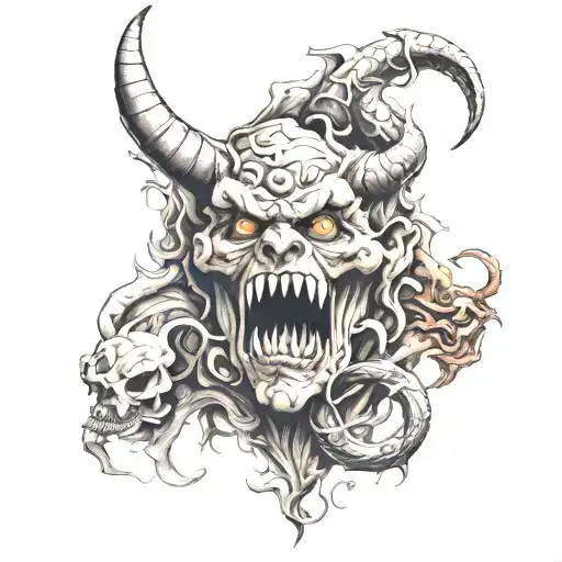 A symbol of the inner struggle between God and the Devil  tattoo design idea