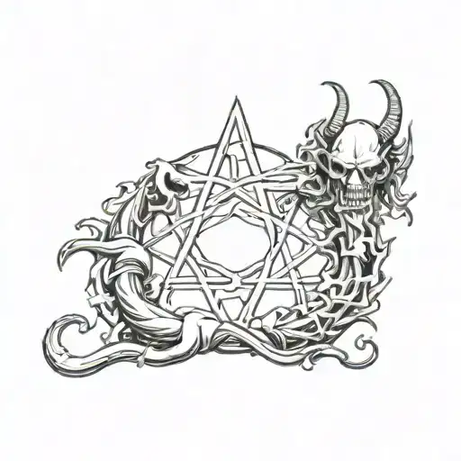A symbol of God and the Devil tattoo design idea