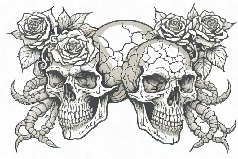 rose scorpion skull tattoo design idea