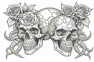 rose scorpion skull tattoo design idea