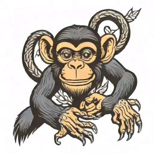Monkey tattoo design idea