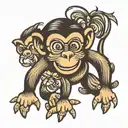 Monkey tattoo design idea