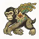 Monkey tattoo design idea