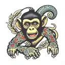 Monkey tattoo design idea
