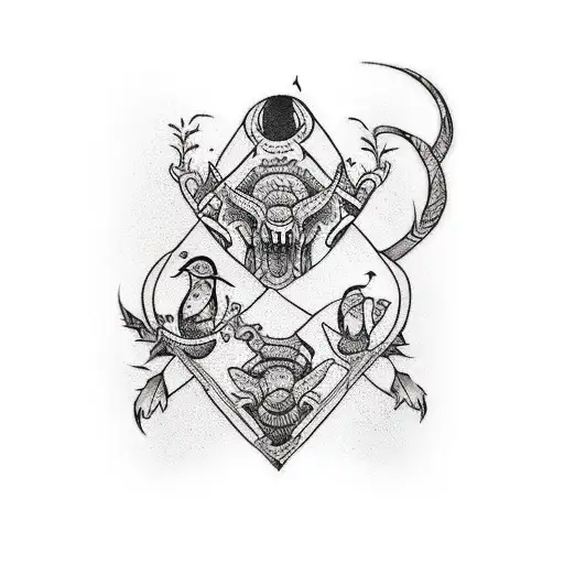 right shoulder tattoo that represents 3 boys born in October, June and November.  Music, Mocking bird, fighter tattoo design idea