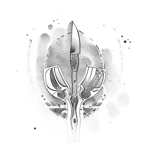 chef knife tattoo design idea