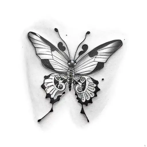 semicolon butterfly tattoo design idea