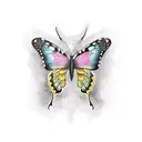 semicolon butterfly broken wing tattoo design idea