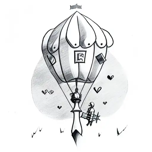 A detailed sketch of a chess knight riding an airplane, symbolizing your love for both chess and travel in 2023 tattoo design idea