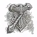Thor's hammer Mjolnir tattoo design idea
