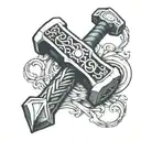 Thor's hammer Mjolnir tattoo design idea