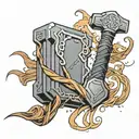 Thor's hammer Mjolnir tattoo design idea