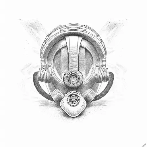 marin diver helmet ancre  tattoo design idea