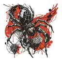 Spider, heart from web, pistol tattoo design idea