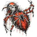 Spider, heart from web, pistol tattoo design idea