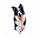 a border collie tattoo design idea