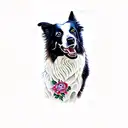 a border collie tattoo design idea