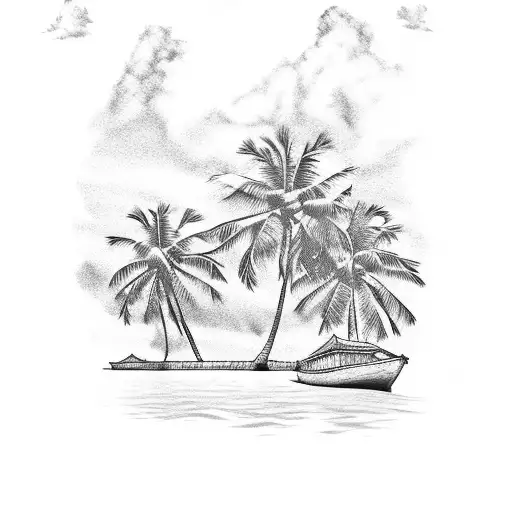 goa kerala sunset beach backwaters boats coconut trees church temple tattoo design idea