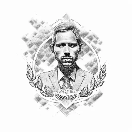 A creative design with the word "Chantal" on a rejoj with a silhouette of a father and daughter in arms tattoo design idea