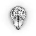 lightbulb with brain inside tattoo design idea