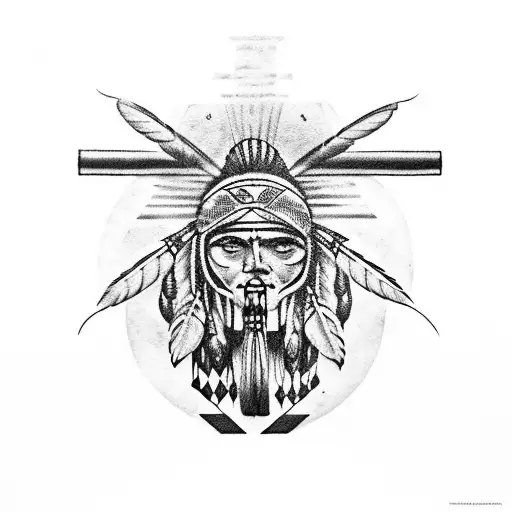 native American tattoo and hellebore  tattoo design idea