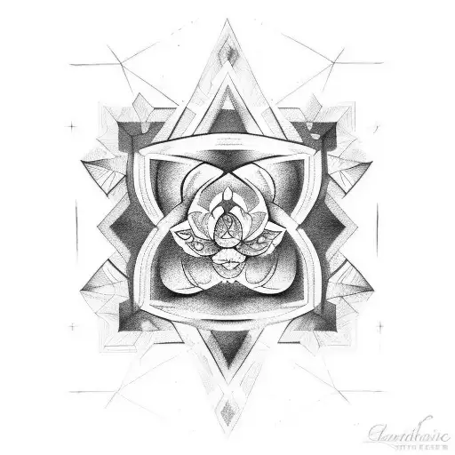 geometric abenaki teibe tattoo and hellebore  tattoo design idea