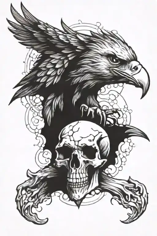 eagle skull tattoo design idea