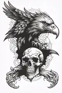 eagle skull tattoo design idea
