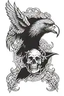 eagle skull tattoo design idea