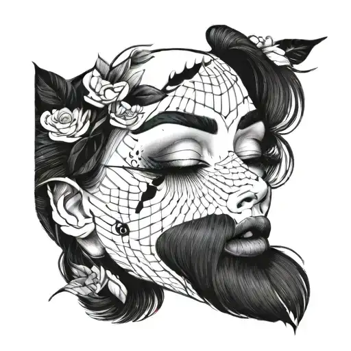 A dreamy illusion of elegant eyebrows tattoo design idea