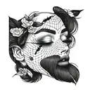 A dreamy illusion of elegant eyebrows tattoo design idea