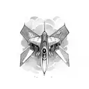 wide wing fighter jet tattoo design idea