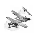 wide wing fighter jet tattoo design idea