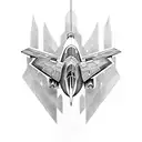 wide wing fighter jet tattoo design idea