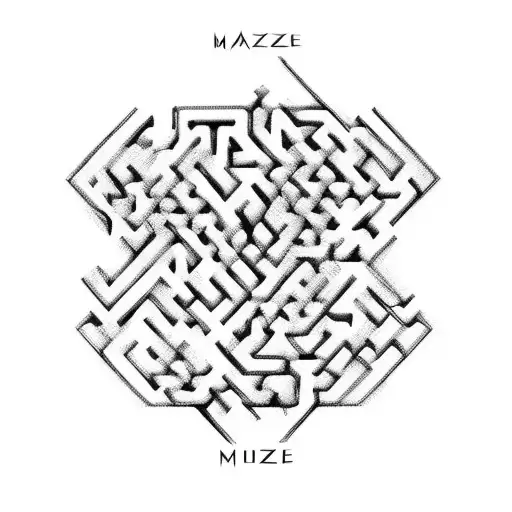 Maze-like design symbolizing overcoming obstacles tattoo design idea