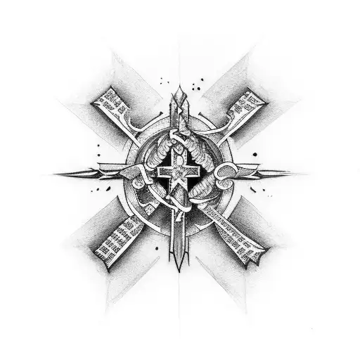  Cross with words God Family Friends  tattoo design idea