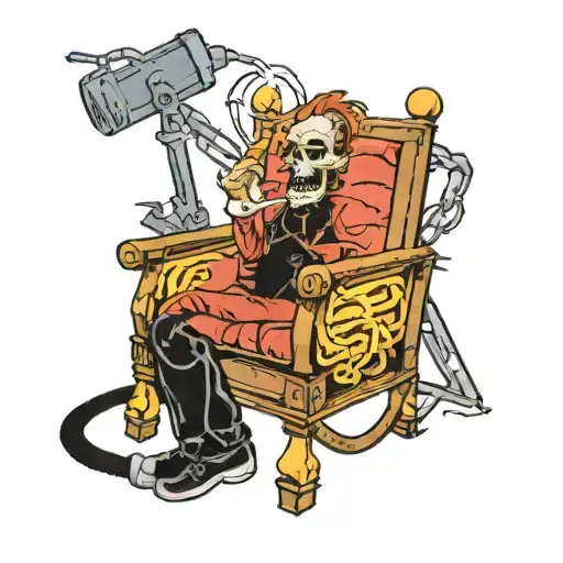 electric chair from ride the lightning metallica tattoo design idea