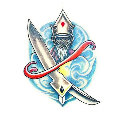 Sword with stoicism ideas tattoo design idea